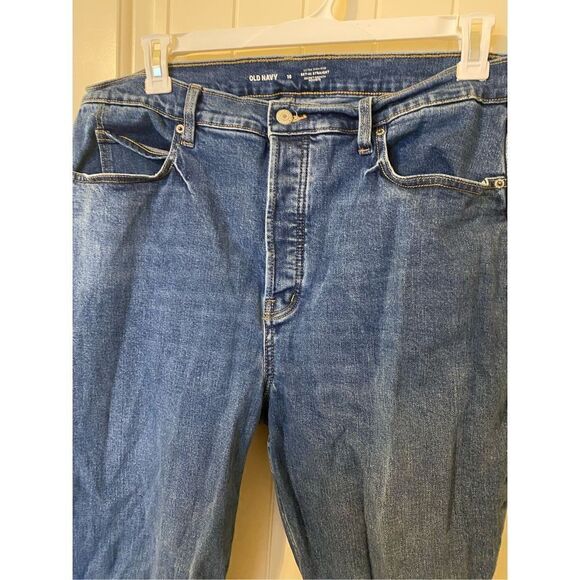 Old Navy Sky-Hi Straight Button Fly Medium Wash Jeans - Size 16 - Picture 2 of 10